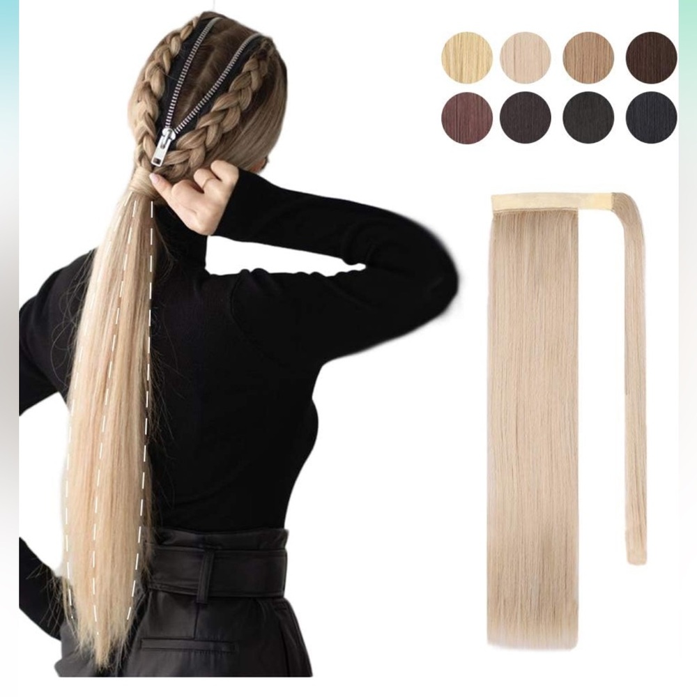 Ponytail Wrap Extension NIP (Natural Blonde Mix Bleach Blonde)